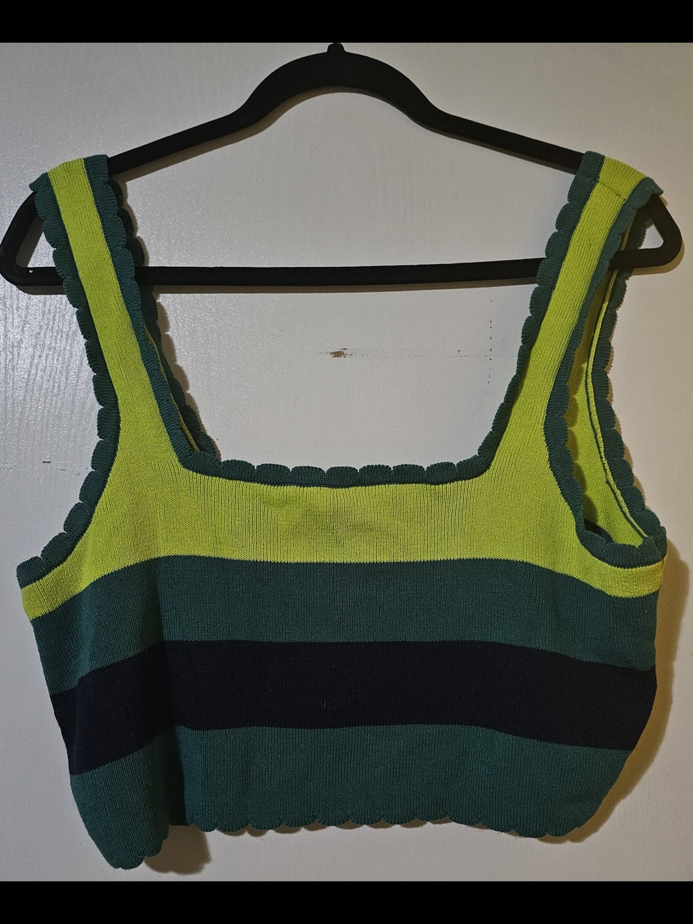 Anthropologie Striped Knit Crop in Yellow, Teal & Navy